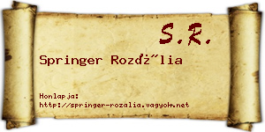 Springer Rozália névjegykártya