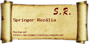 Springer Rozália névjegykártya